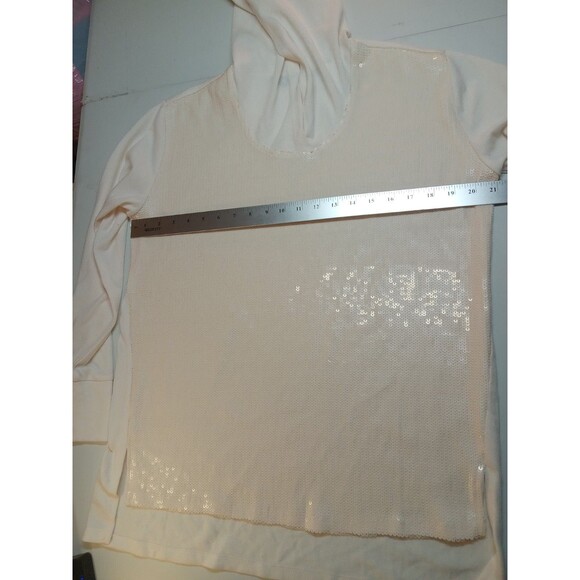 Colleen Lopez Mixed Media Sequin Front Hoodie, Medium - Picture 6 of 11